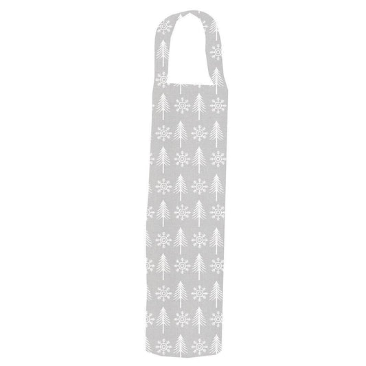 Snowflakes & Trees Silver Wine Tote